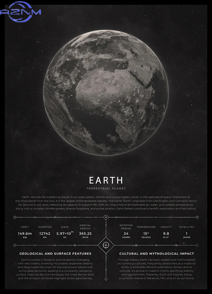 Star Map Poster - AZNM Vintage Estetik Uzay Posteri Retro